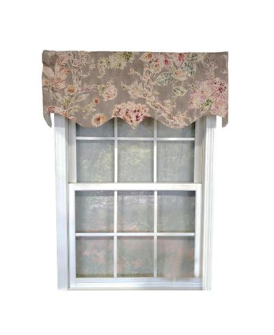 RLF Home Monte Cristo Regal Lined 3" Rod Pocket 100% Cotton Window Valance 50" x 17" Gray