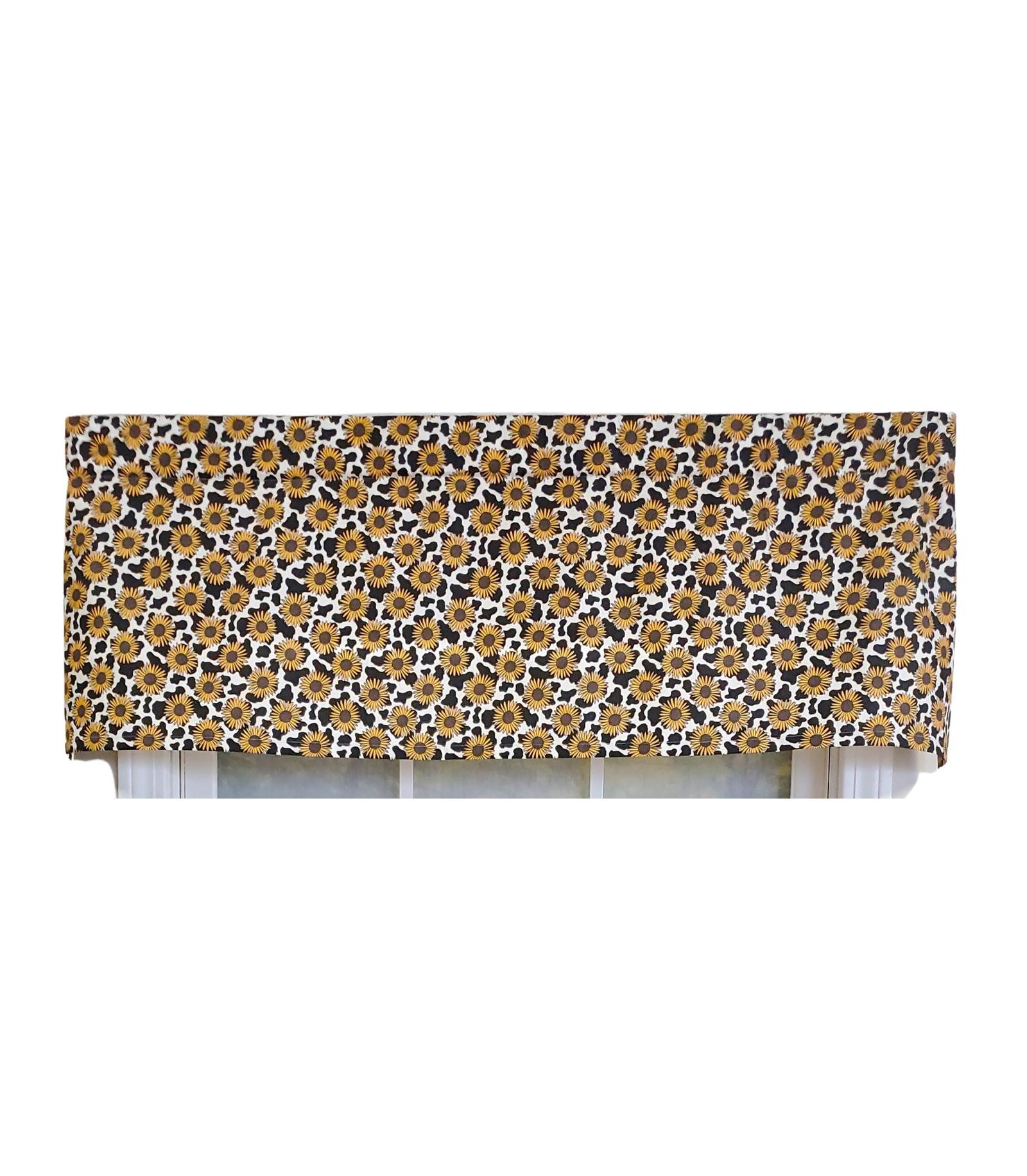 RLF Home 3" Rod Pocket High Quality Fabric Fall Field Tailored Valance for Windows 50" x 14" Yellow