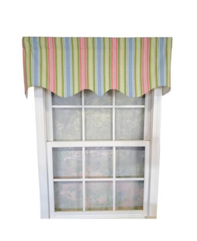 RLF Home Bay Stripe Regal Lining Luxurious and Elegant Window Treatment Valance 50" x 17"