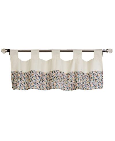 RLF Home 4" Top Tab High Quality Fabric Petite flower Tab Valance for Windows 50" x 15"