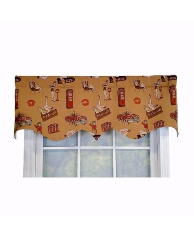 RLF Home Modern Design Classic Pin-Up Regal Style Window Valance 50" x 17" Light Oak