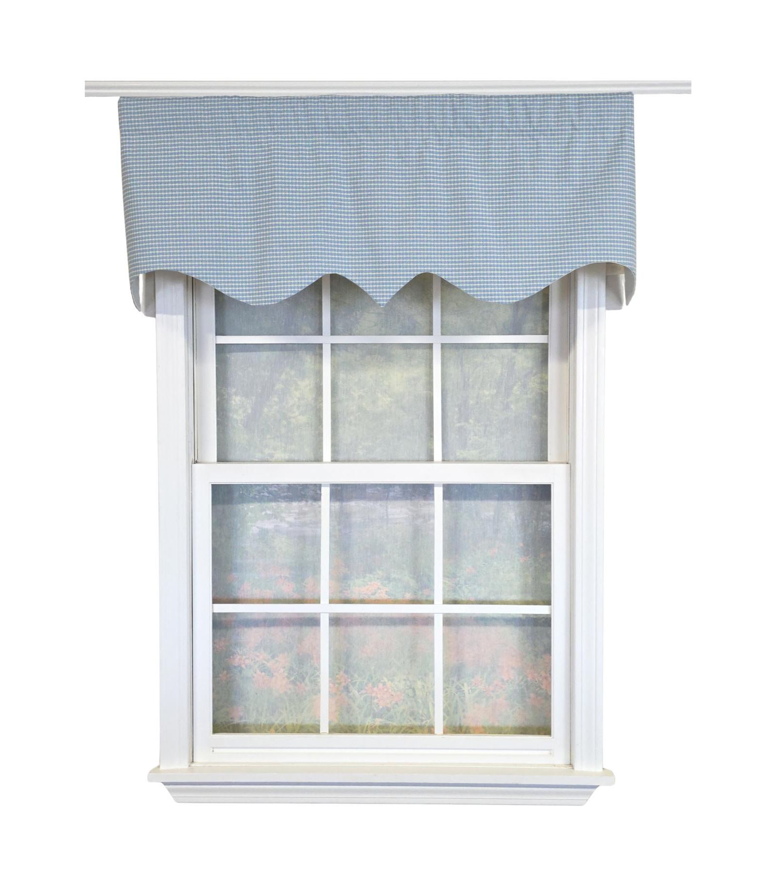 RLF Home хлопковая занавеска в клетку Shepherd Check с подкладкой 50" x 17" синяя
