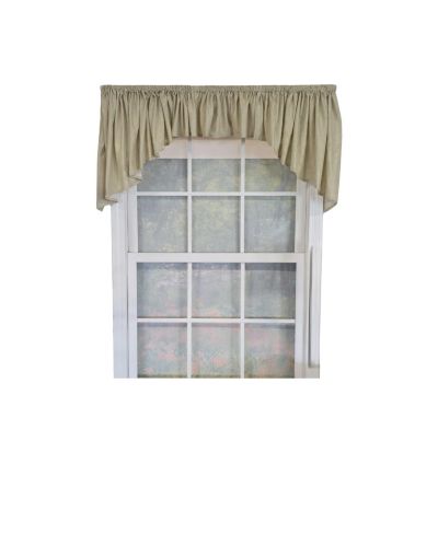 RLF Home 100% Cotton 3-PC Crosswell Center/Jabot set Fully lined Rod Pocket Valance 75" x 23"  Sage