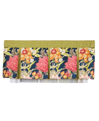 RLF Home 3" Rod Pocket High Quality Fabric Queen's Favor Pleated Valance for Windows