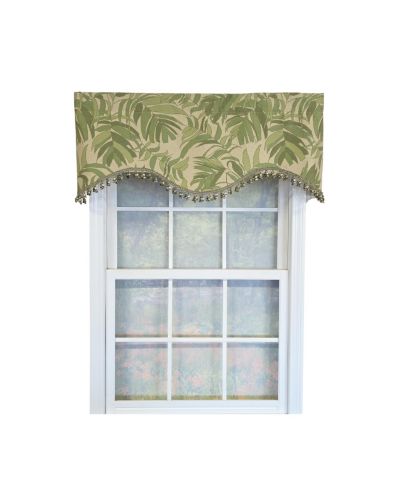 RLF Home 100% Cotton Breeze Cornice  Fully lined Windows Rod Pocket Valance 50" x 17"  Green