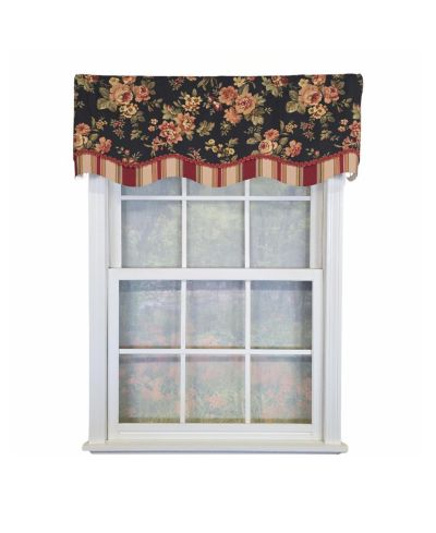 Занавеска RLF Home Lancaster Glory 100% хлопок, 50" x 16", черная