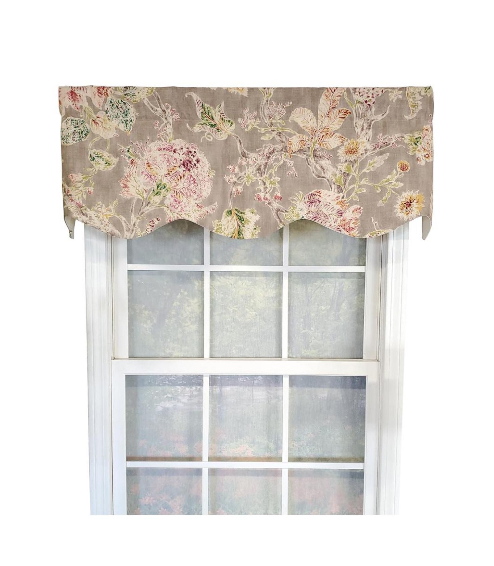 RLF Home Monte Cristo Provance 3" Rod Pocket Lining Luxurious and Elegant Window Treatment Valance 50" x 15"
