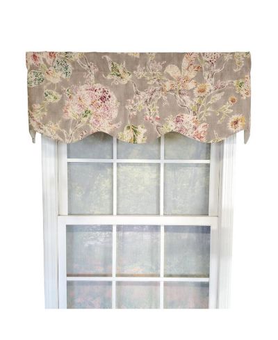 RLF Home Monte Cristo Provance 3" Rod Pocket Lining Luxurious and Elegant Window Treatment Valance 50" x 15"