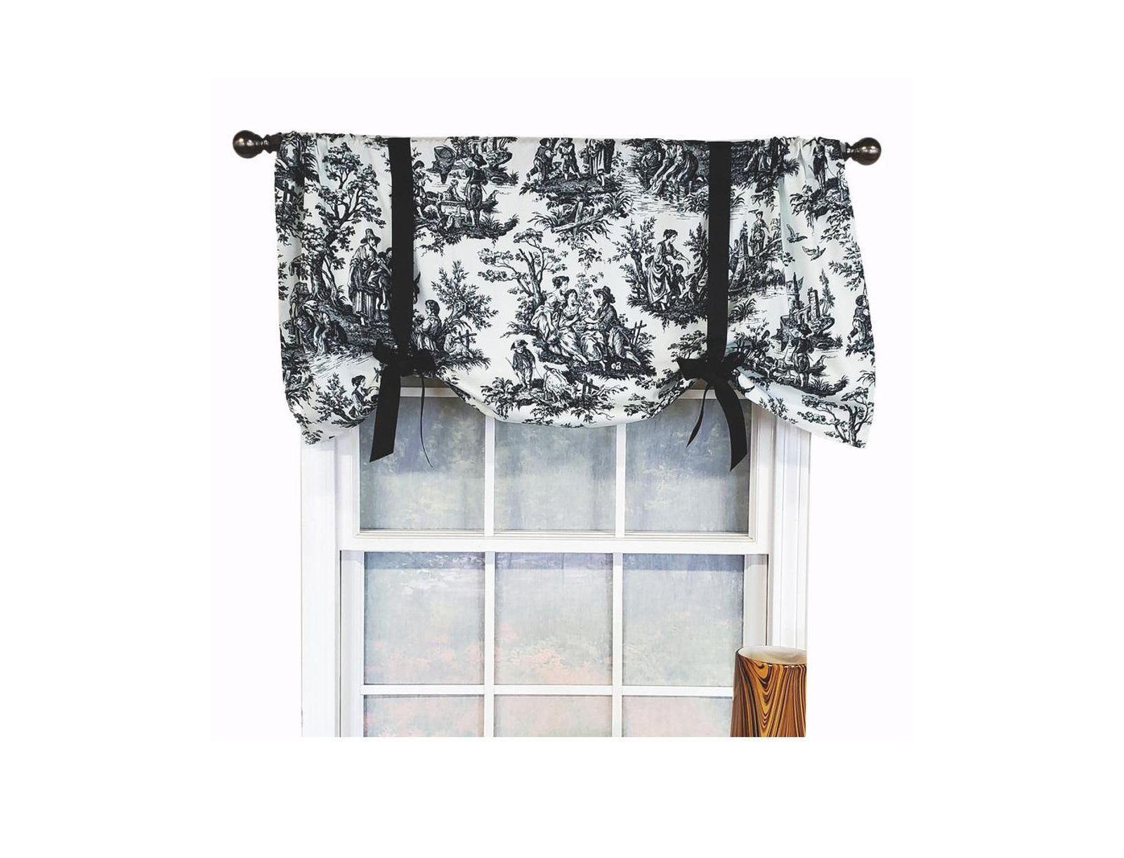 RLF Home Modern Design Classic Pique Tie-Up Window Valance