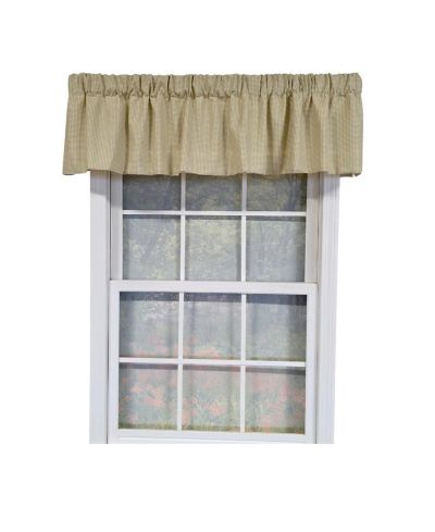 RLF Home 100% Cotton Crosswell Tailored  Fully lined Windows Rod Pocket Valance 76" x 14"  Sage