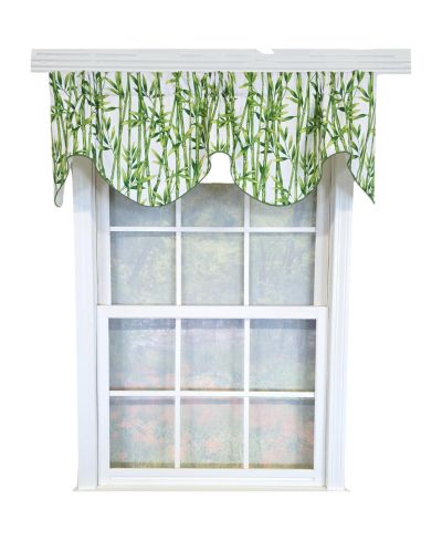 RLF Home занавеска-валанс из 100% хлопка и бамбука, 65" x 16", зеленая