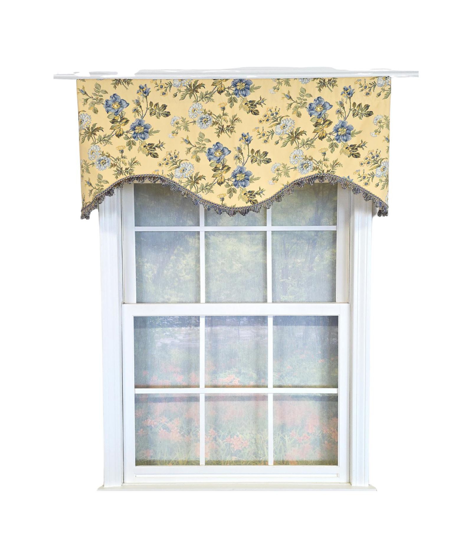 RLF Home 100% Cotton Sunrise Cornice  Fully lined Windows Rod Pocket Valance