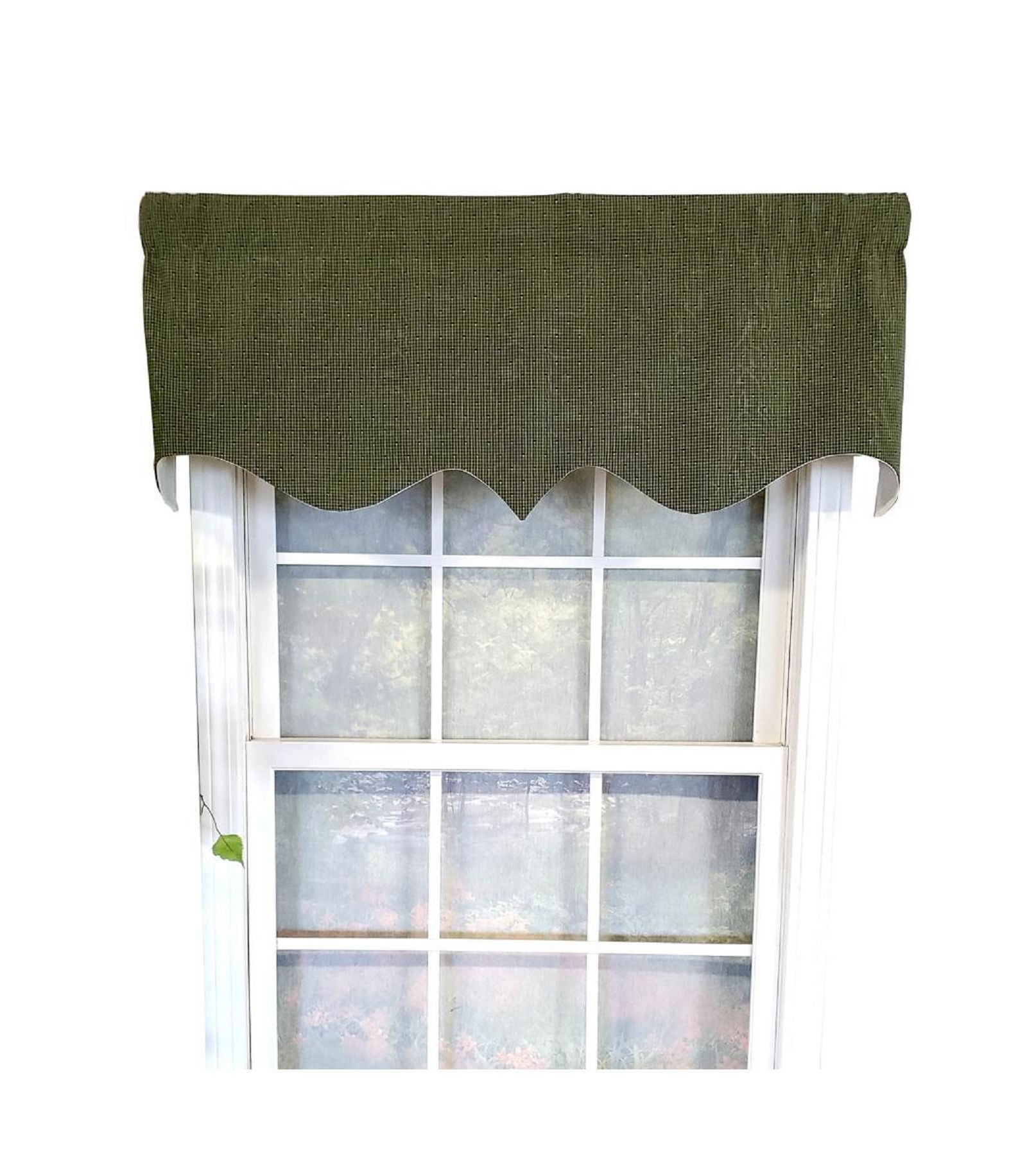 RLF Home Sprinkle Regal 3" Rod Pocket Lining Luxurious and Elegant Window Treatment Valance 50" x 17" Hunter