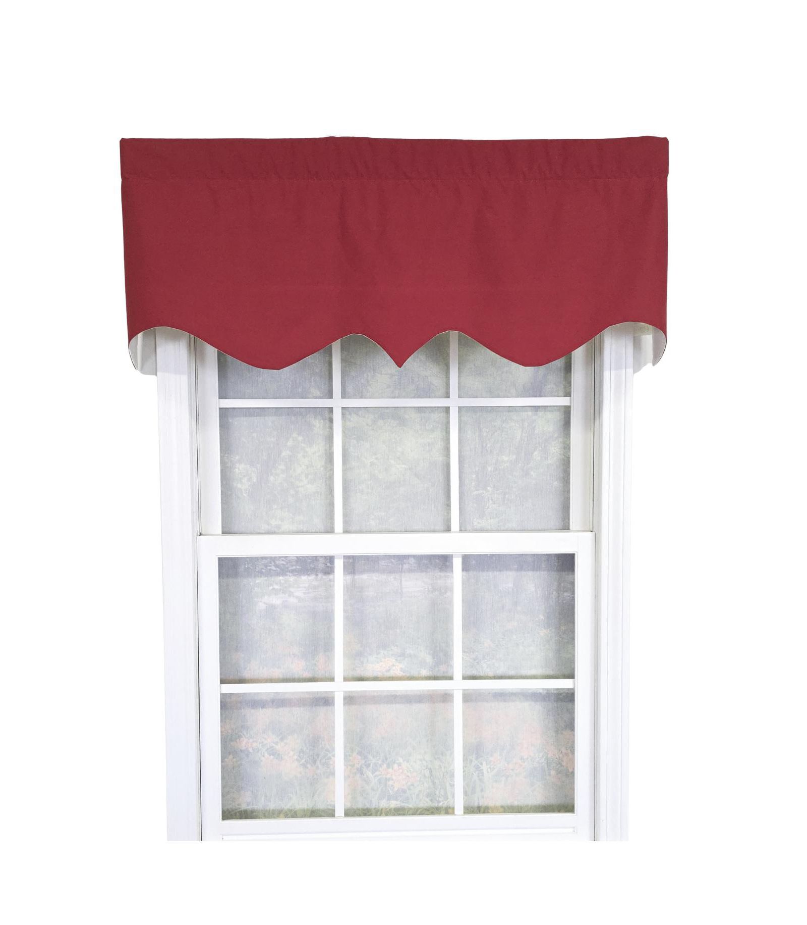RLF Home Twill Regal Fully Lined Cotton Window Rod Pocket Valance 50" x 17" Vibrant Red