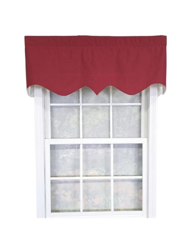 RLF Home Twill Regal Fully Lined Cotton Window Rod Pocket Valance 50" x 17" Vibrant Red