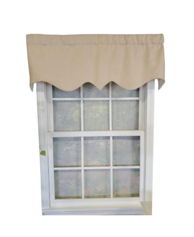 RLF Home Slub Duck Regal 3" Rod Pocket Lining Luxurious and Elegant Window Treatment Valance 50" x 17" Khaki