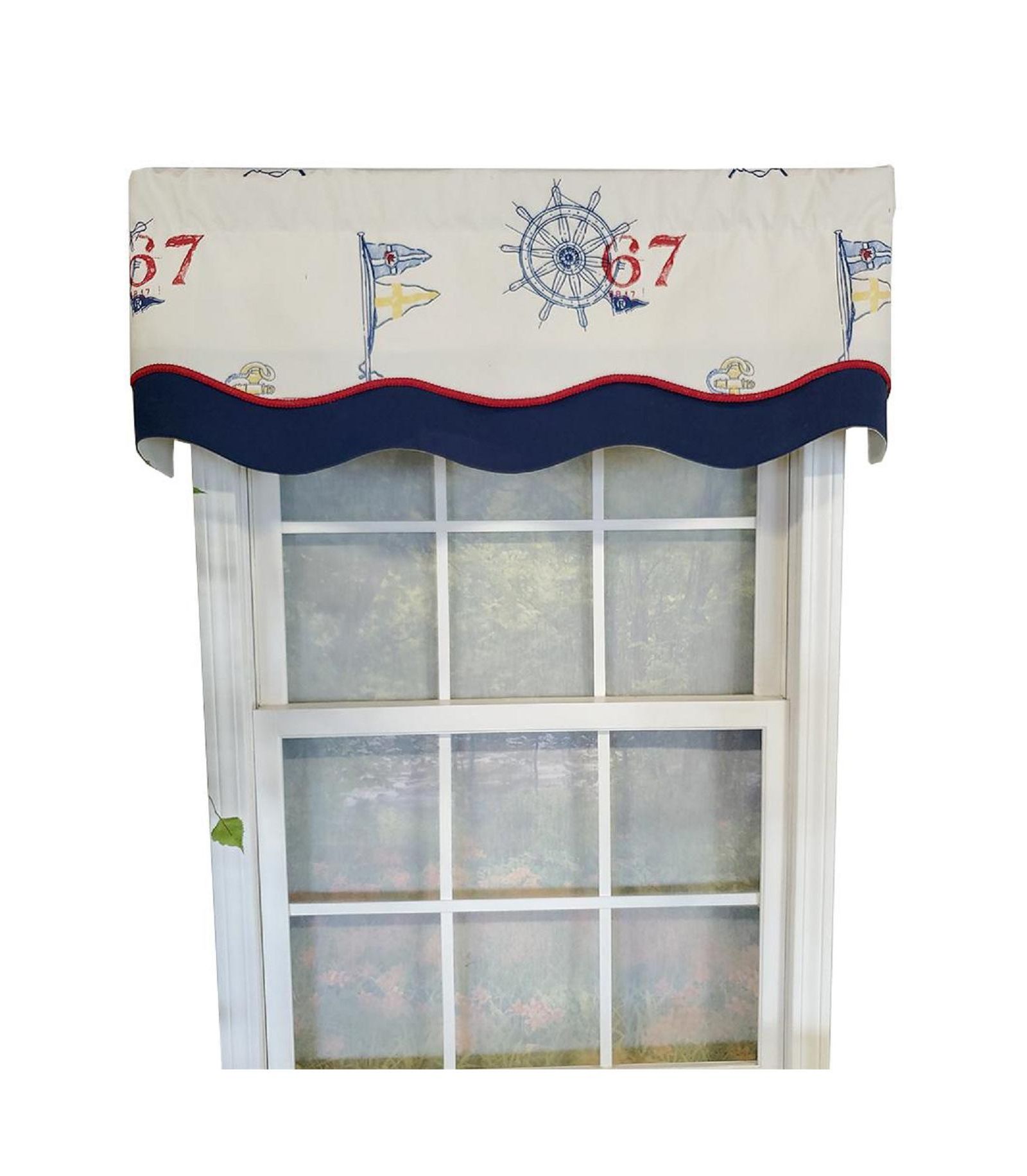 RLF Home Wheel 67 Glory 3" Rod Pocket Lining Luxurious and Elegant Window Treatment Valance 50" x 16" Off White