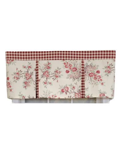 Занавеска RLF Home 3" Rod Pocket Fabric D-Willow Pleated 50" x 17" Red
