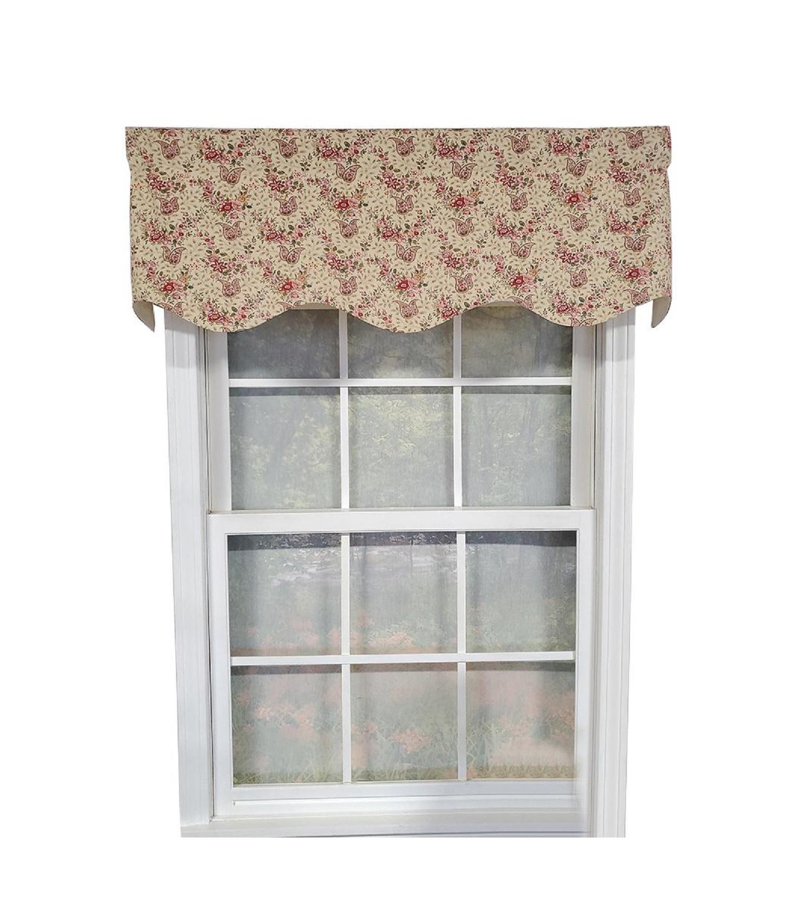 RLF Home Loulia Provance 3" Rod Pocket Lining Luxurious and Elegant Window Treatment Valance 50" x 15" Cream