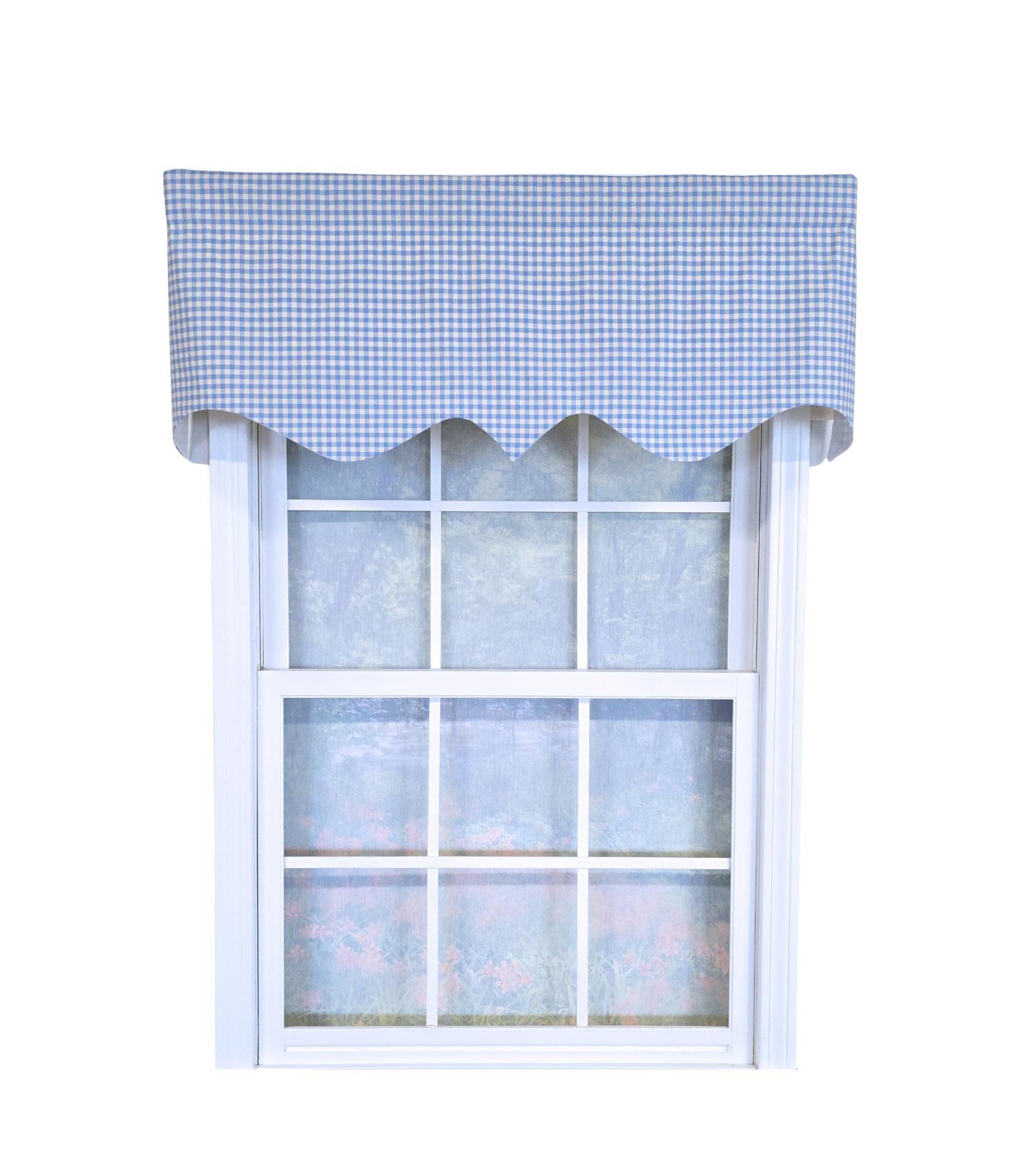 Занавеска RLF Home 100% Cotton Gingham Regal, синяя, 50" x 17"