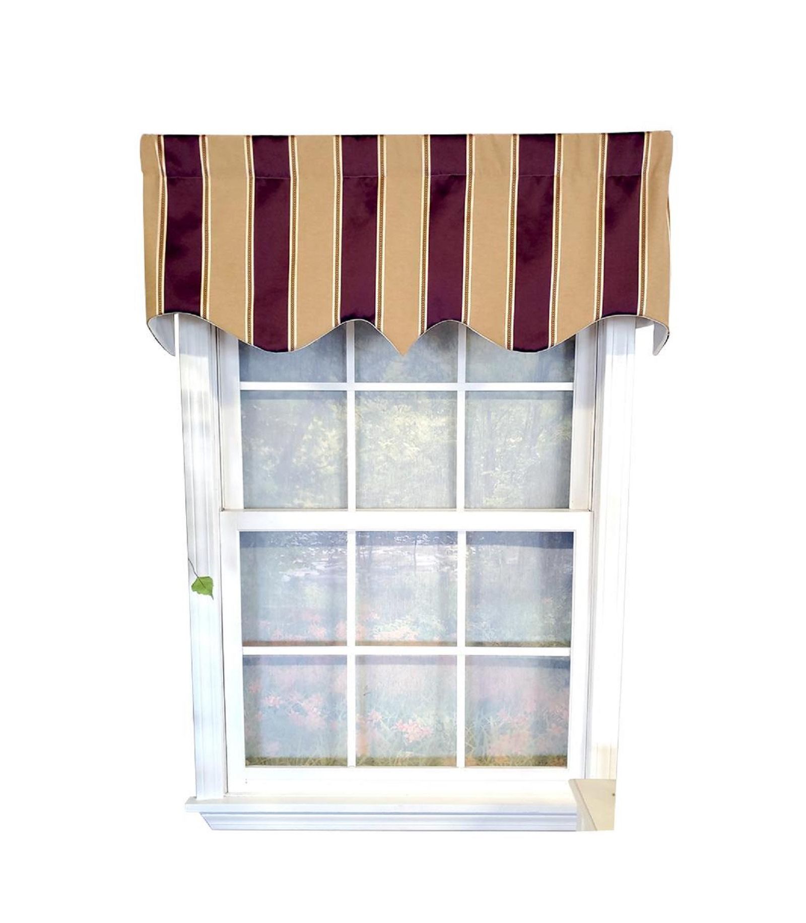 RLF Home Bengal Stripe Regal 3" Rod Pocket Lining Luxurious and Elegant Window Treatment Valance