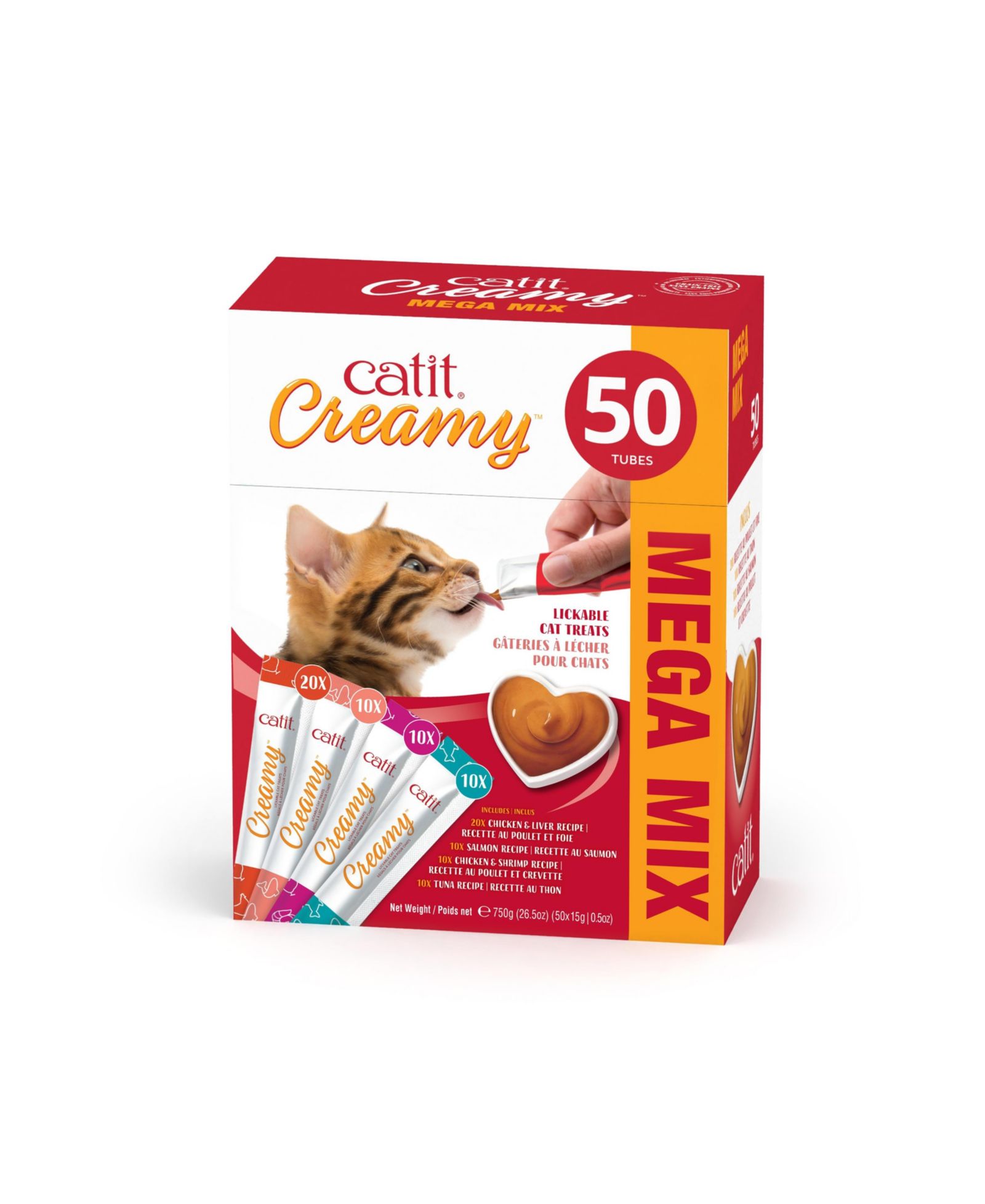 Catit Creamy Lickable Treat, Multipack, 50x15g Mega Pack