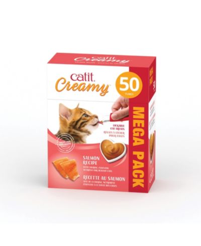 Catit Creamy лакомство для кошек с лососем, 50 шт