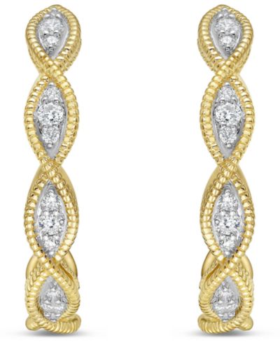 Серьги с белым бриллиантом (1/4 ct. t.w.) в 14k Yellow Gold