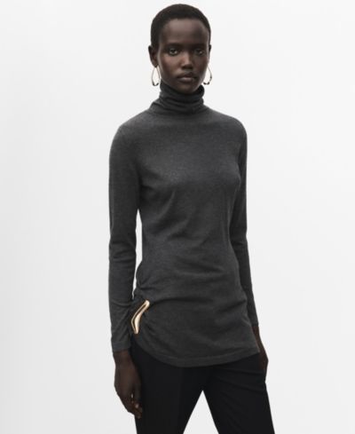 Mango Women's Brooch Turtleneck Sweater