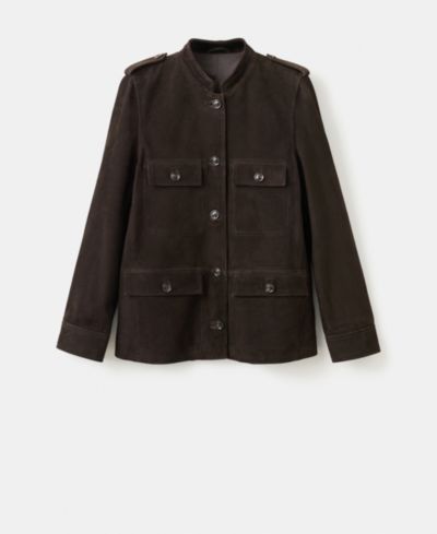 Mango Women's Band Collar Suede Jacket