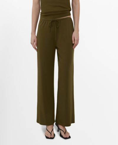 Mango Women's Elastic Waist Straight-Fit Pants