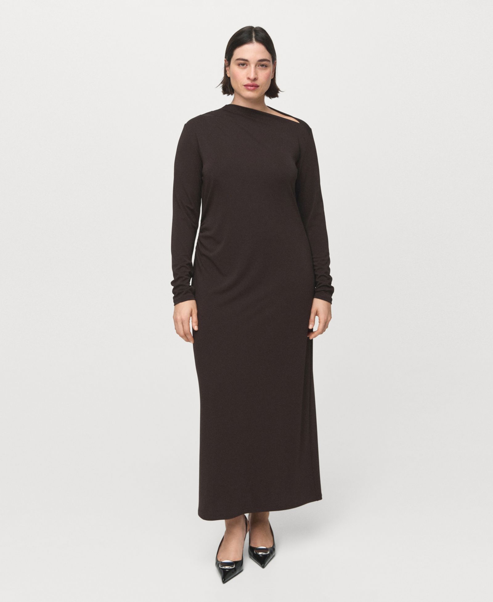 Женское платье Mango Boat-Neck Ruched