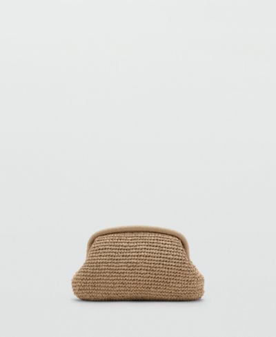 Mango Women's Natural Fiber Clutch Bag