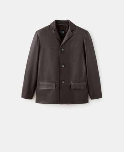 Mango Women's Buttons Leather Jacket