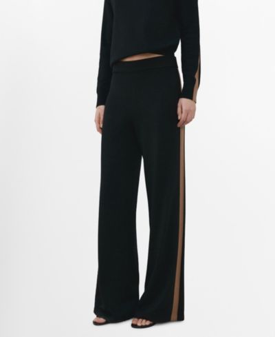 Mango Women's Contrast Stripe Knit Pants