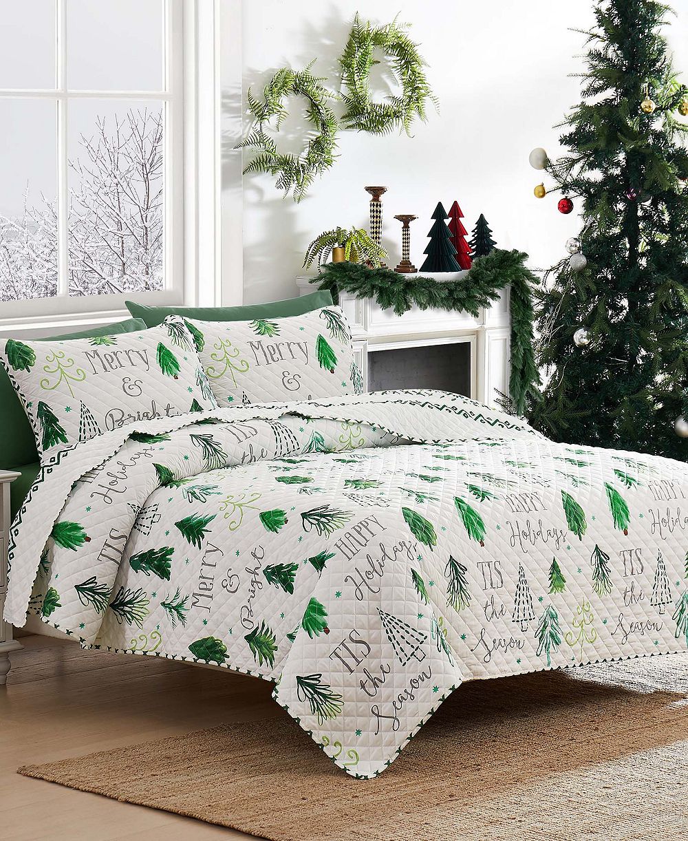 Avanti реверсивный комплект из 3-х стеганых покрывал Avanti Christmas Trees