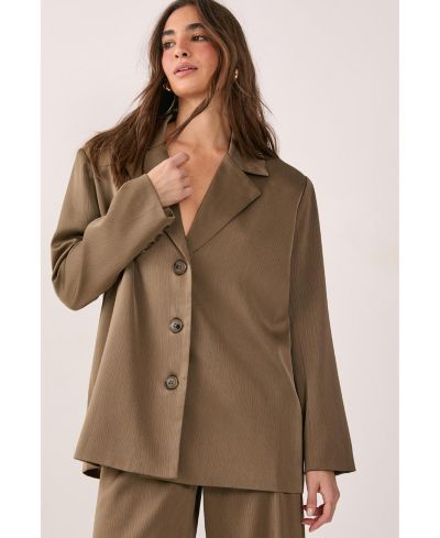 Женский оверсайз блейзер Nasty Gal Satin Pleated