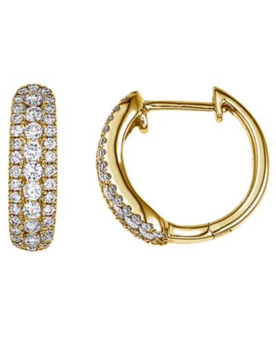 Серьги-кольца с бриллиантами (1/2 ct. t.w.) в 14k желтом золоте