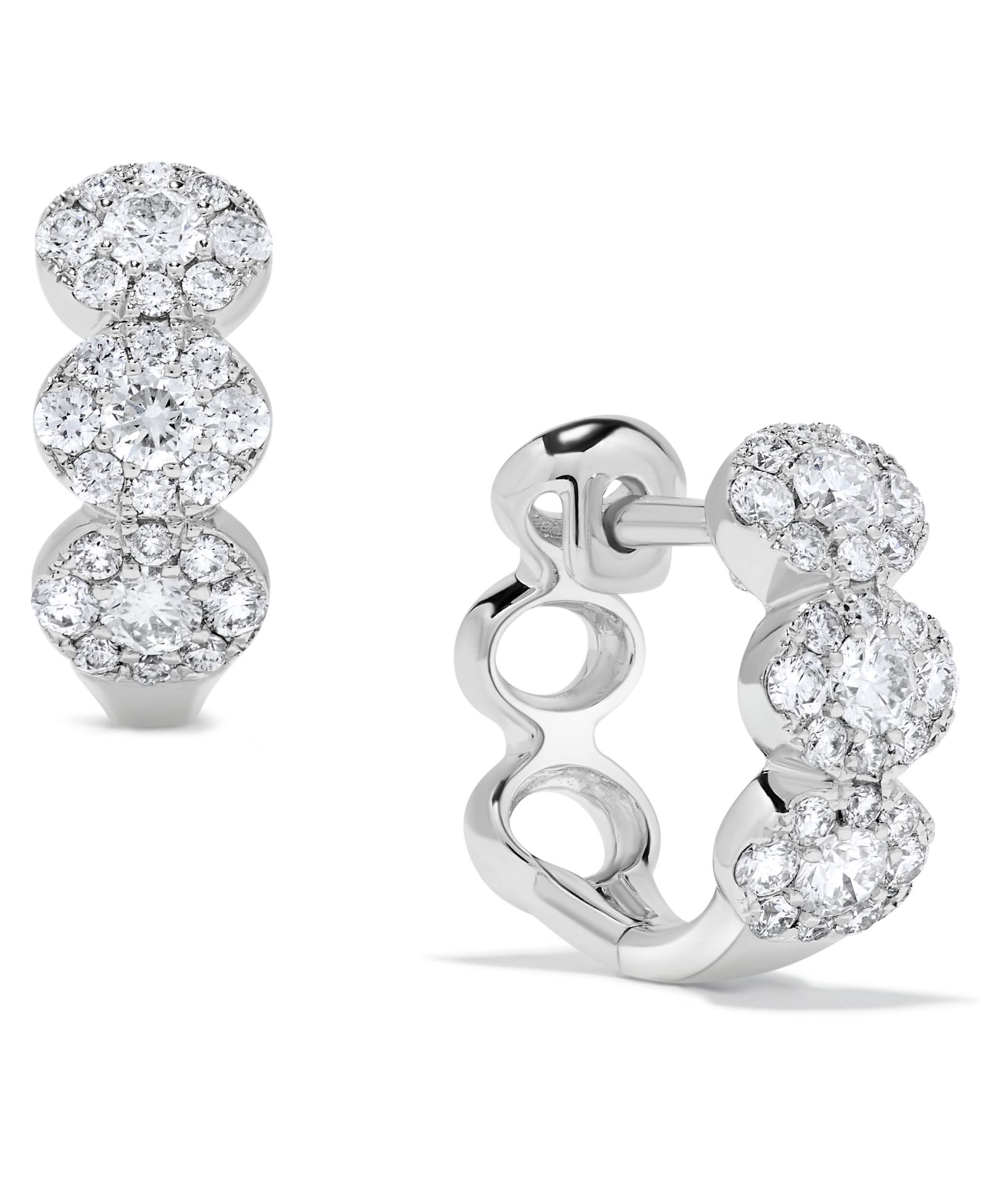 Серьги-кольца с бриллиантами (3/4 ct. t.w.) в 14k желтом золоте