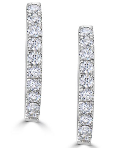 Серьги-кольца с бриллиантами в 14k желтом золоте