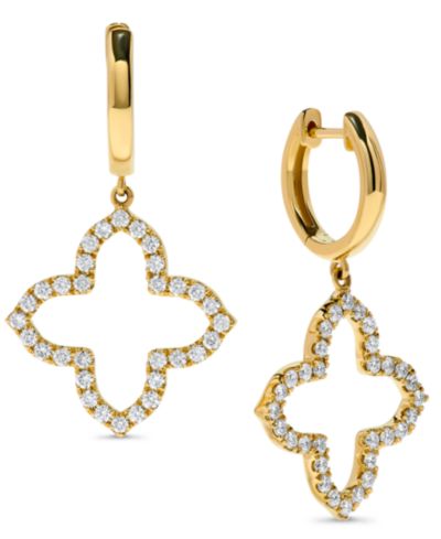 Серьги-подвески Diamond Drop (1/3 ct. t.w.) из желтого золота 14k от Macy's