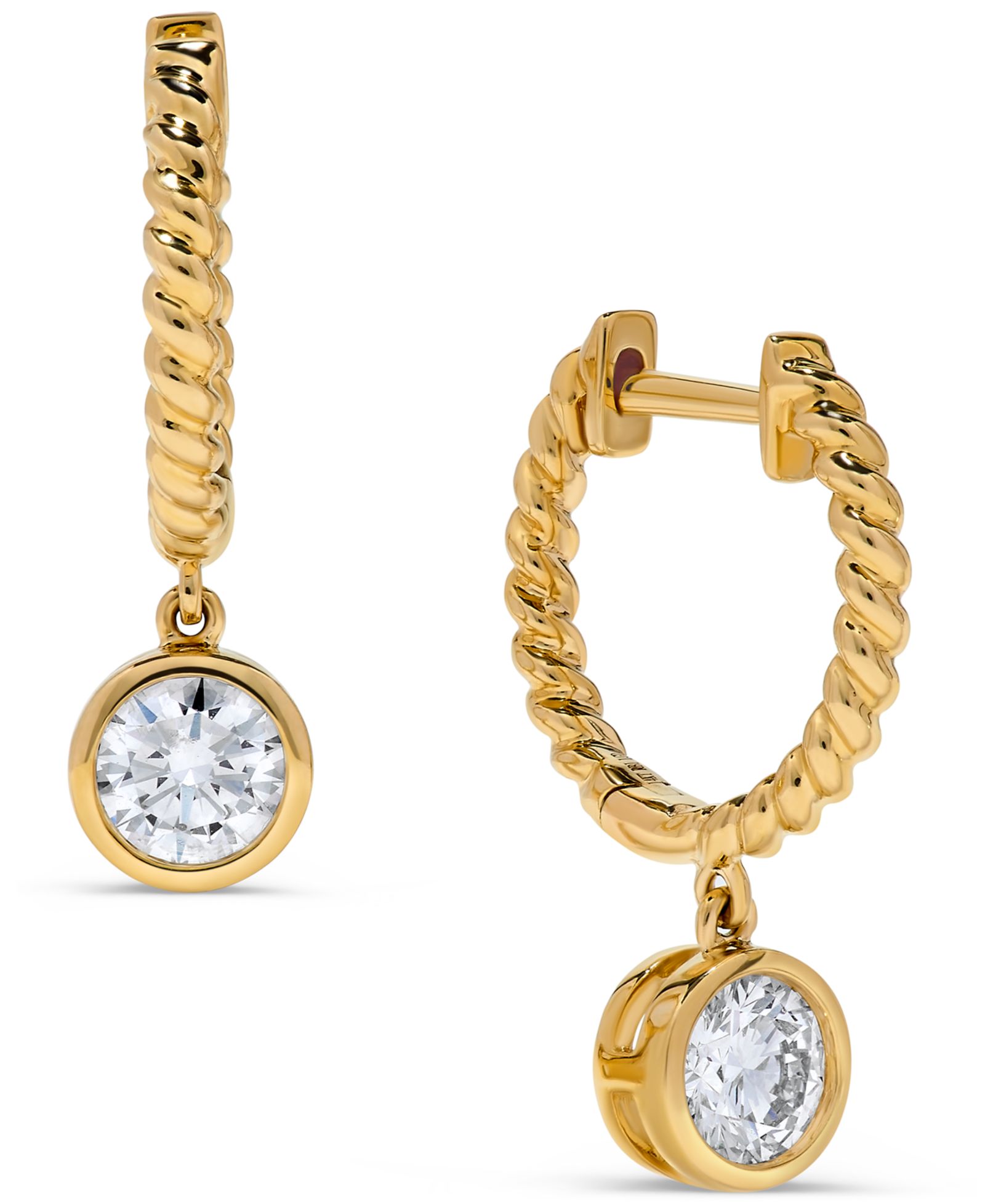 Macy's Dangling Stud Diamond Earrings (3/4 ct. t.w.) in 14k Yellow Gold