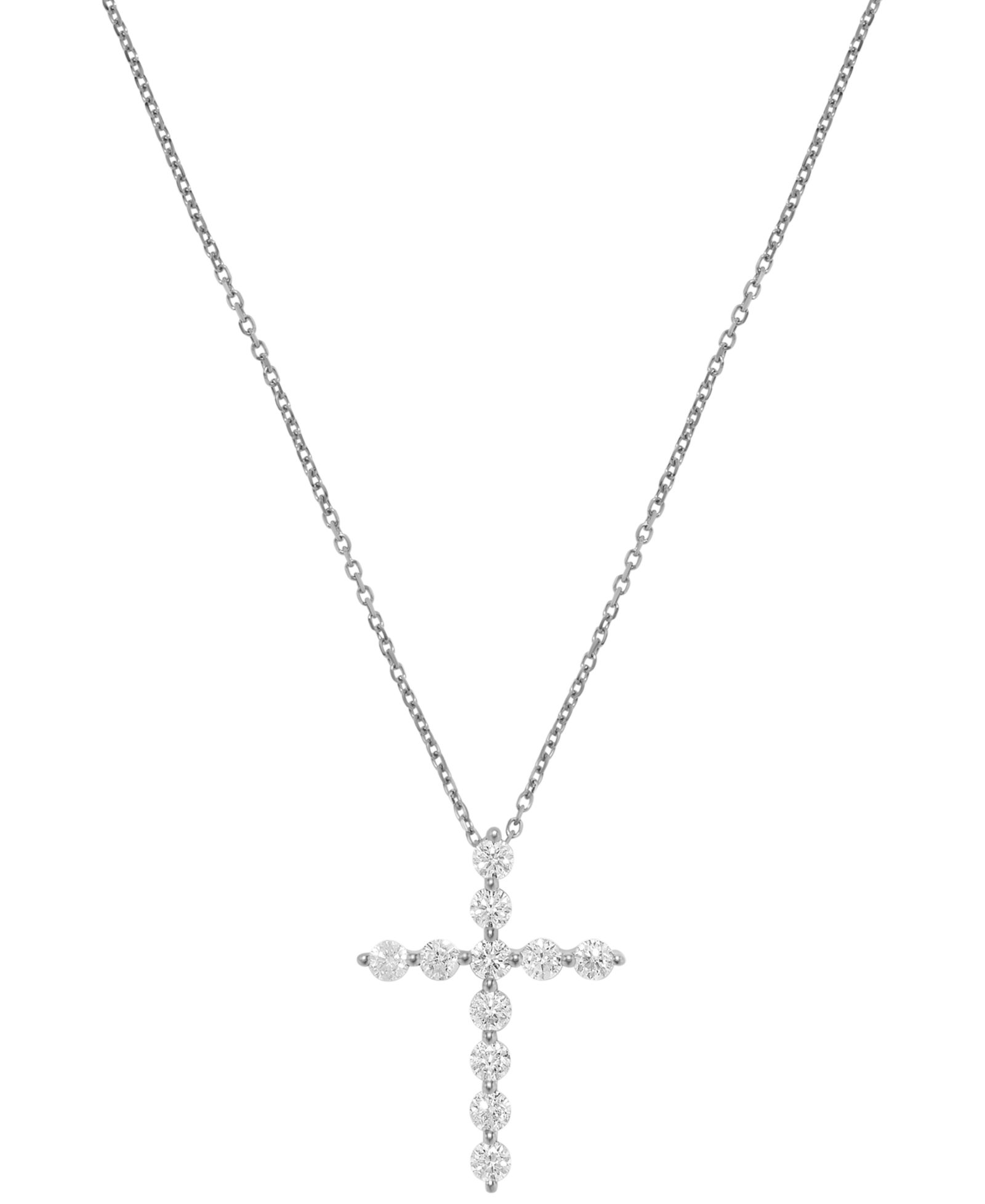 Подвеска Macy's Cross Diamond в 14k White Gold