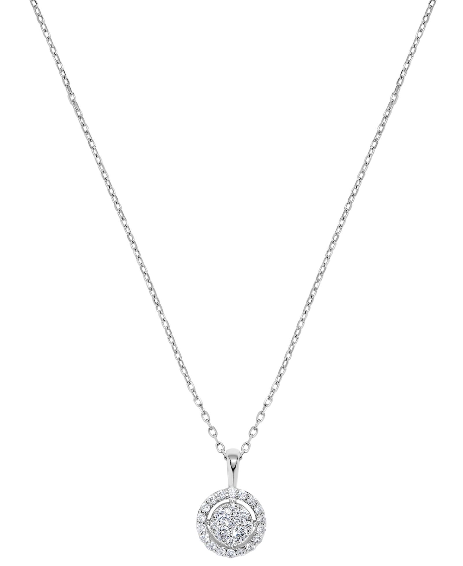 Подвеска Macy's Diamond Cluster в 14k White Gold