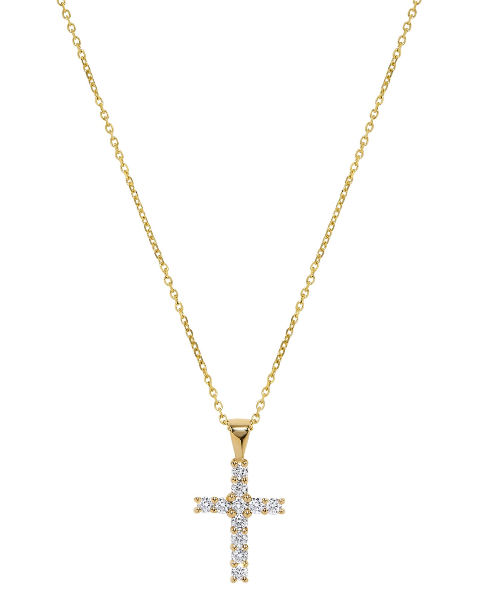 Подвеска Diamond Cross в 14k Yellow Gold
