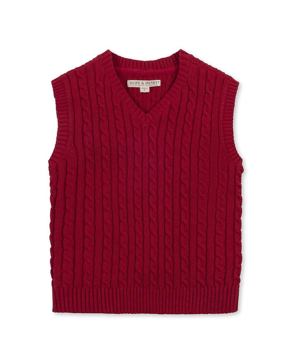 Детский вязаный жилет Hope & Henry Organic V-Neck Cable