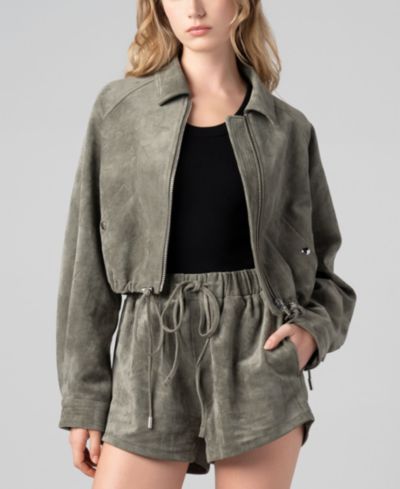 BLANK NYC Women's Front Zip Collared Jacket