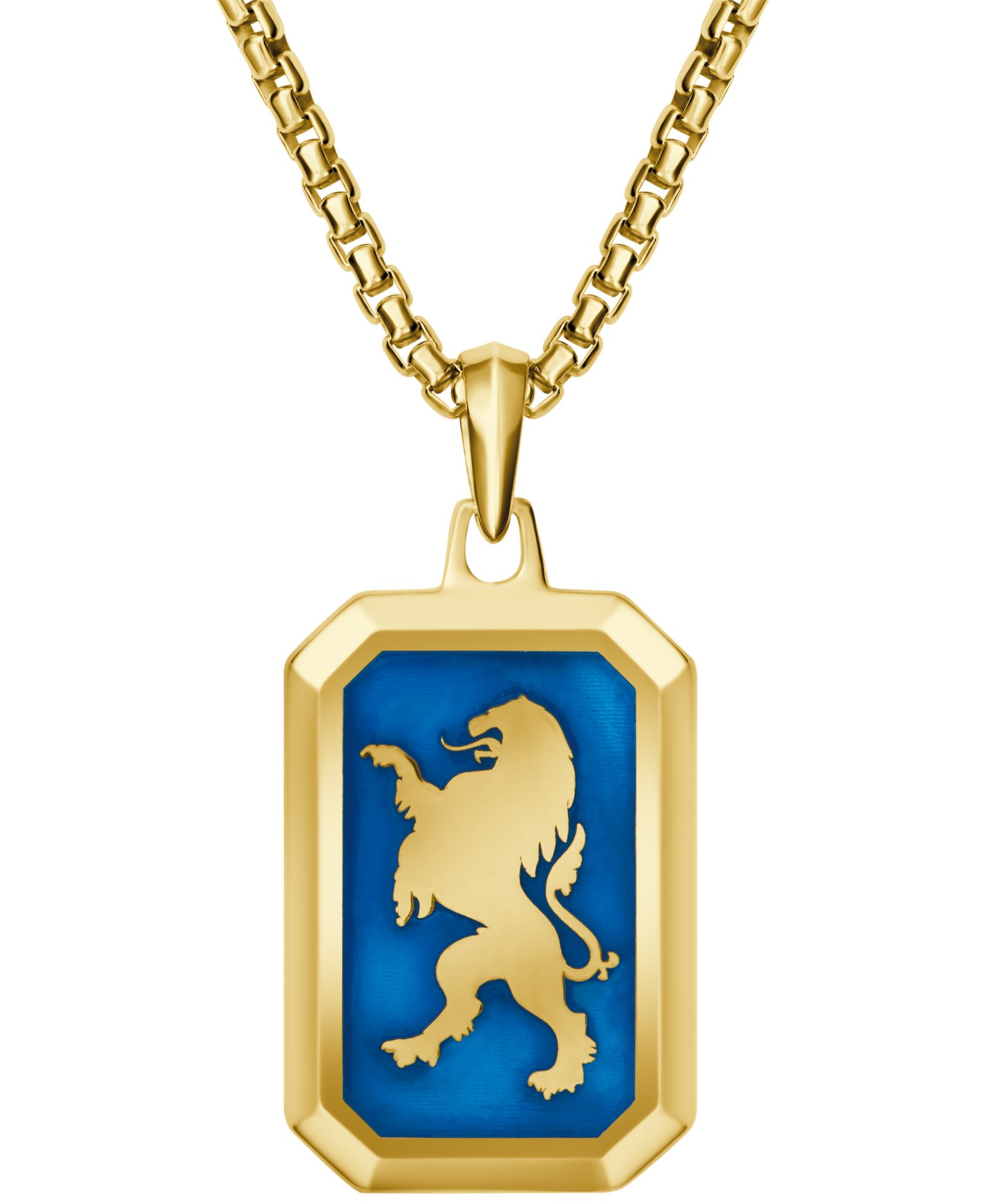 Мужской кулон Bulova Crest of Bohemia Lion, позолоченный
