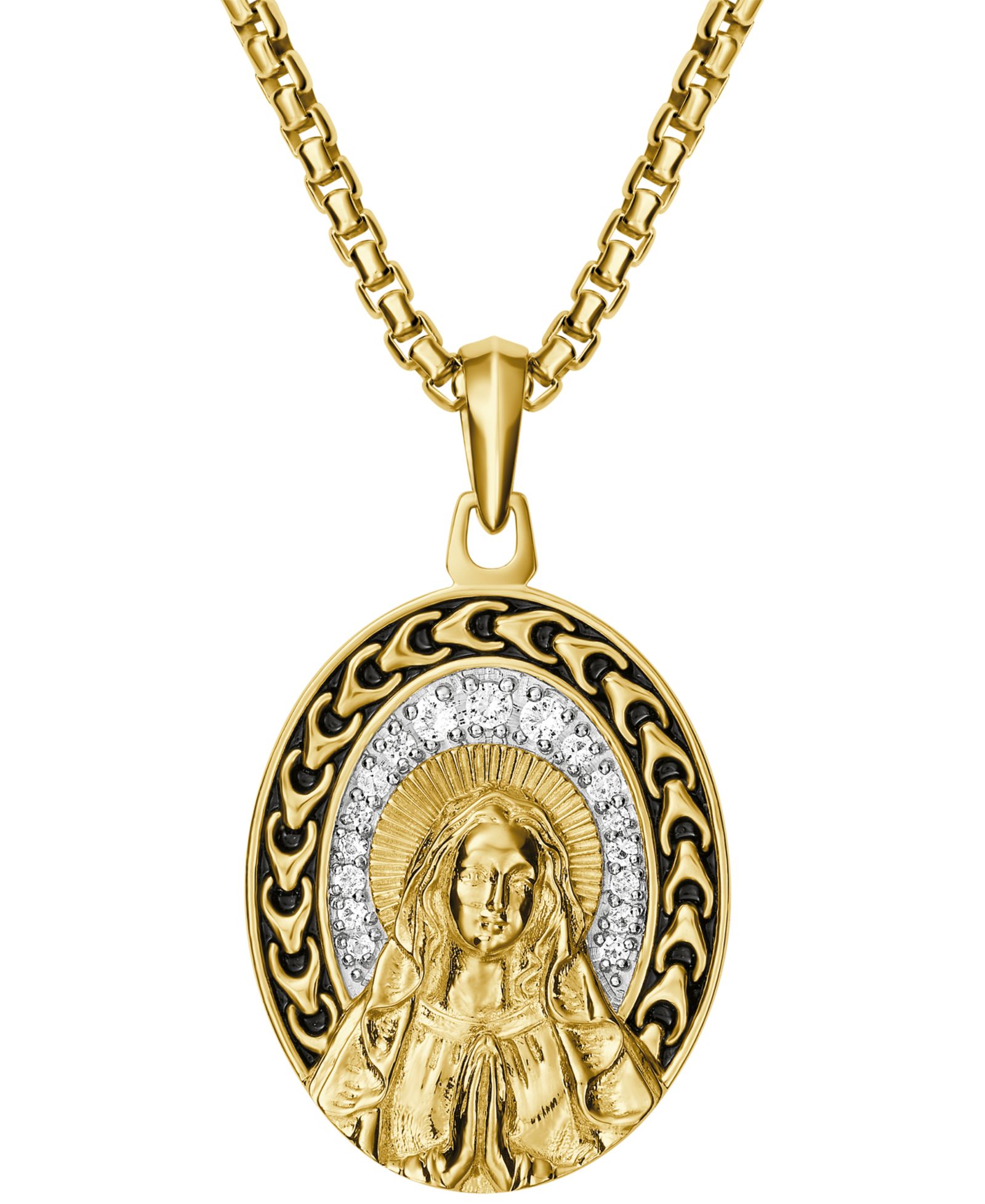 Мужской золоченый кулон Blessed Mary от Bulova