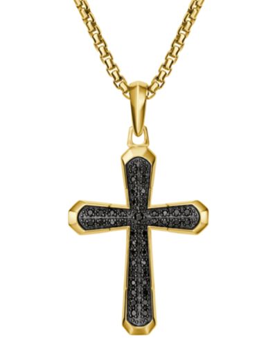 Bulova Men's Gold Plated Cross Pendant Necklace